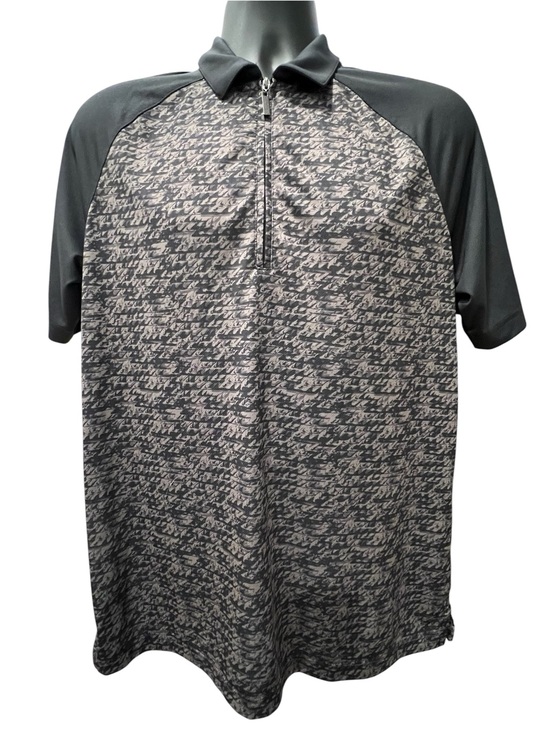 Greg Norman Collection Other - Greg Norman Collection Men's Short Sleeve Quarter-Zip Polo - Black & Gray Print